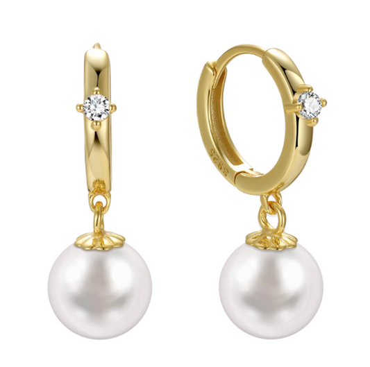Pearl Hoops Oorbellen